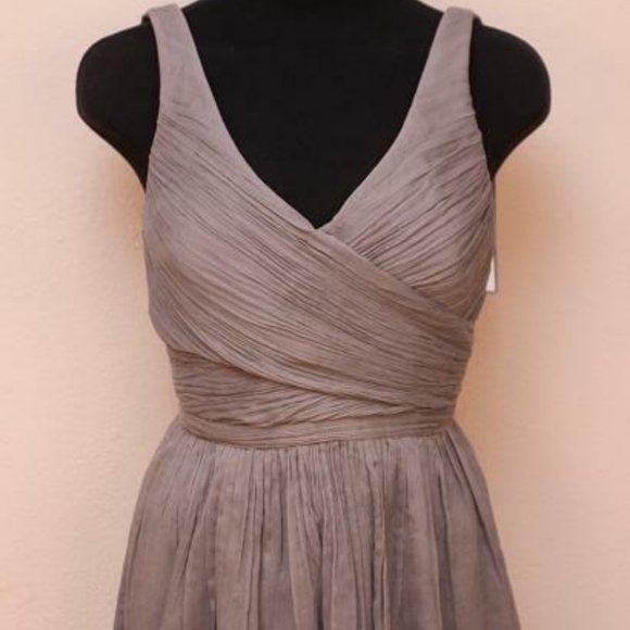 J Crew $250 Silk Chiffon Heidi Dress Graphite gray - Picture 3 of 6